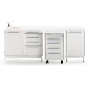 Abstellschrank / für zahnärztliche Instrumente / für Zahnarztpraxis / Waschbecken