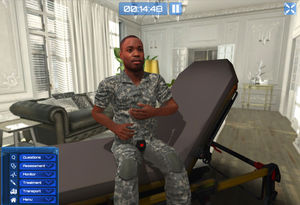 Simulator in Virtuell-Realität / für Notversorgung / für Fortbildungen / webbasiert