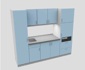 Krankenhaus-Schrank / mit Schublade / Waschbecken / mit Flügeltüren