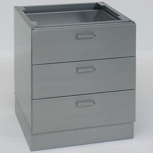 Laborschrank / 3 Schubladen / Edelstahl