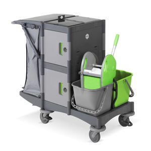 Wagen für Reinigungsmaterial / mit Tür / mit Eimer
