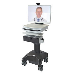höhenverstellbarer Telemedizinwagen / mit Schublade