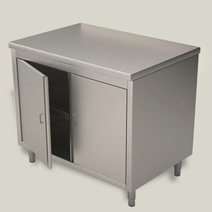 Stauschrank / mit Regal / mit Flügeltüren / Edelstahl