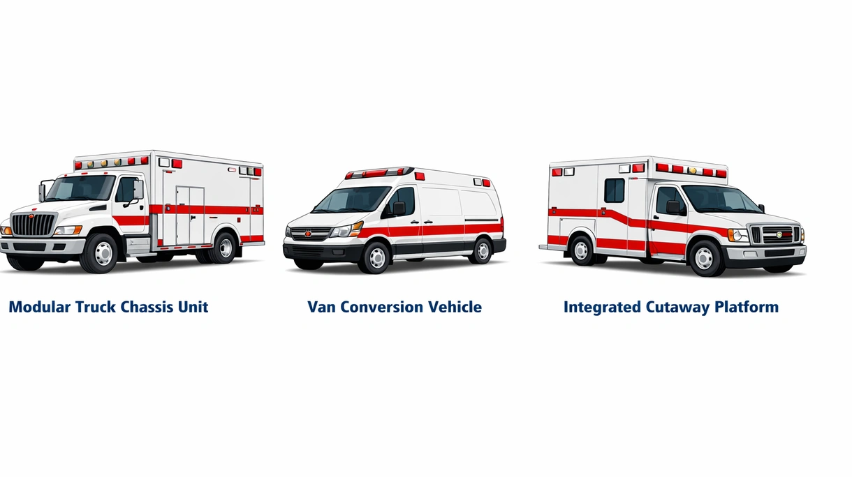 Nahaufnahme des Innenraums einer spezialisierten Ambulanz mit integrierten medizinischen Gasanschlüssen, digitalen Bedienfeldern und Arbeitsplätzen.