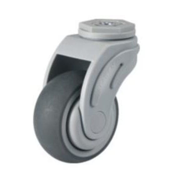 2 Stück 2,5 Zoll Rollen Mit Bremse - Weiße PU Räder Für Möbel & Transportwagen