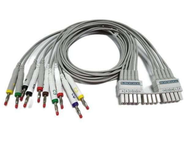 Câble ECG/EKG 10 Voies Avec Connecteurs Bananes 4mm - Occasion Testé