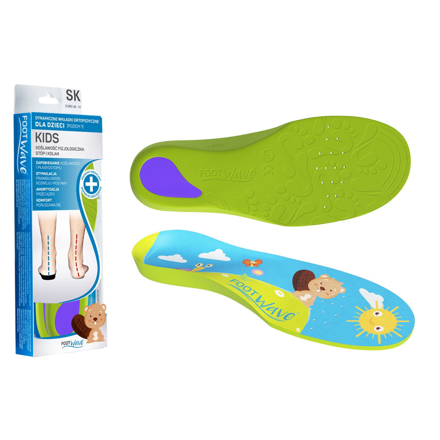Orthopädische Einlegesohlen / Fersenkissen FootWave™ für Kinder