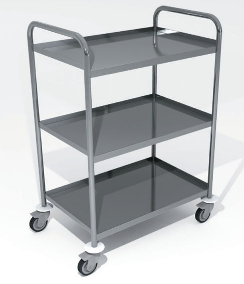 EKSED 2-lagiger Edelstahlwagen Mit Schublade – 53x42x77 Cm, 4 Leise Rollen, 30 Kg Traglast Pro Ebene, Für Labor, Kosmetik, Haushalt