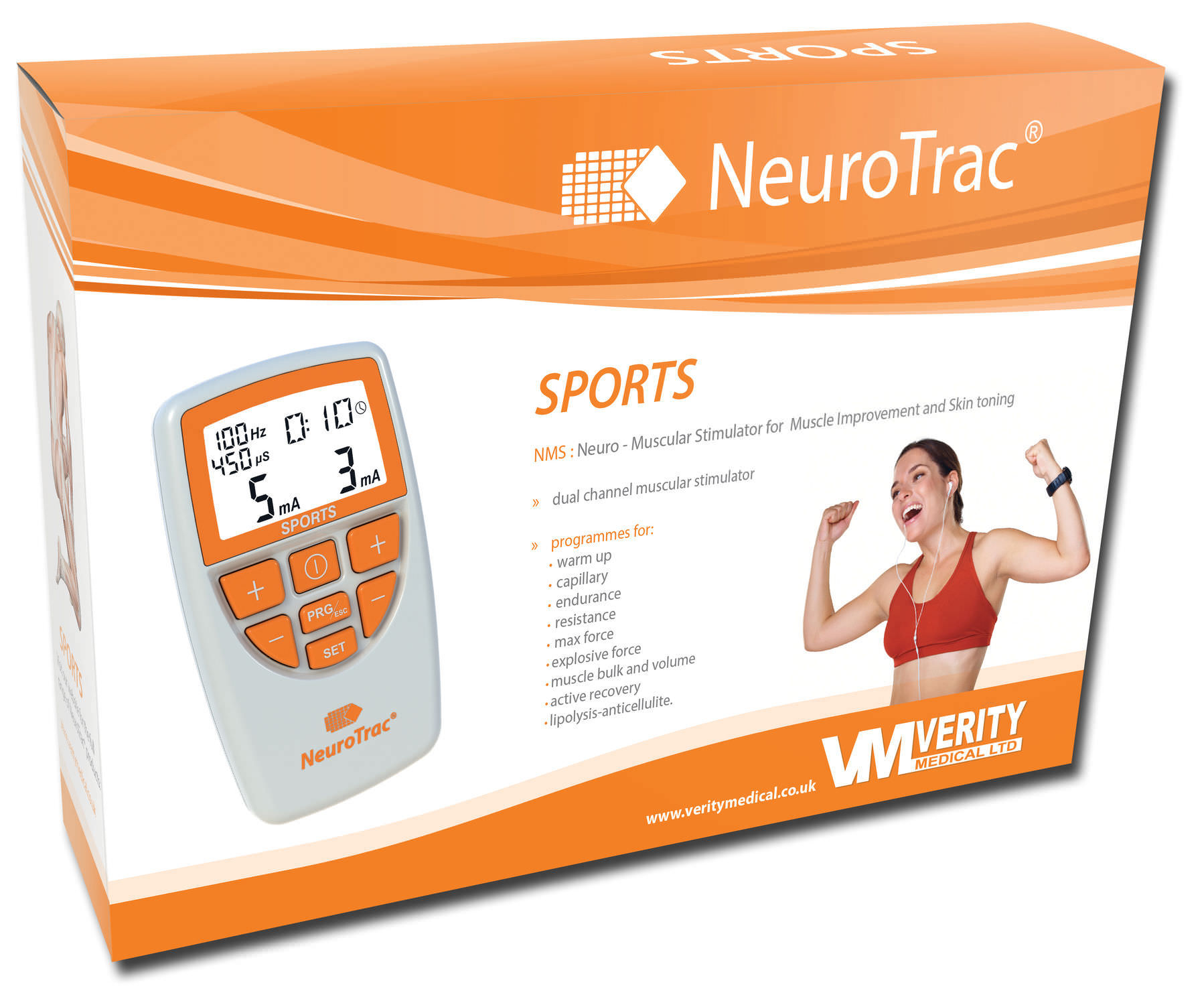 Elektrostimulator Verity Medical Handgerät / NMES / 2 Kanäle