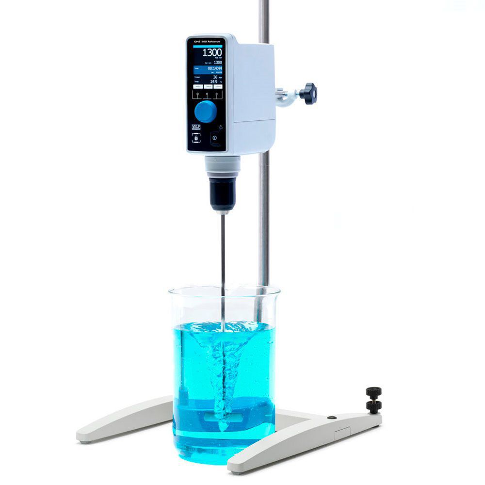 Laborrührer-Mischer 0-2400 U/min – 100 W, Einstellbare Drehzahl, Überkopf-Magnetrührer – Für Chemie, Biotech & Industrie (EU-Stecker)