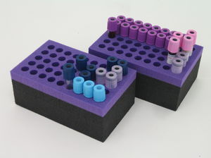 TOKIDNY 4 Stück Reagenzglasständer PVC Blau - Labor Gestell Für Zentrifugenröhrchen & Blutröhrchen