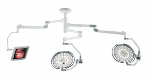 deckenmontierte OP-Leuchte / LED / mit Videokamera / 2-Arm