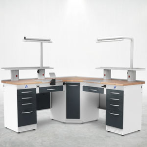 Arbeitsplatz für Dentallabors / mit Regal