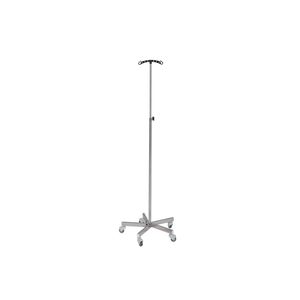 Infusionsständ auf Rollen / 2 Haken / teleskopisch / Edelstahl