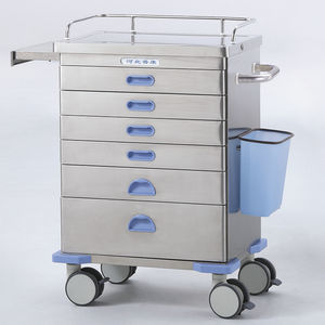 Anästhesiewagen / Medikamente / mit Schublade / Abfalleimer