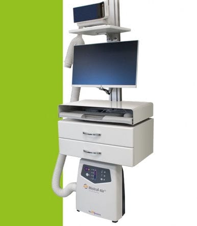 Höhenverstellbarer Computerwagen - A132VW - Athena Medical - mit Schublade