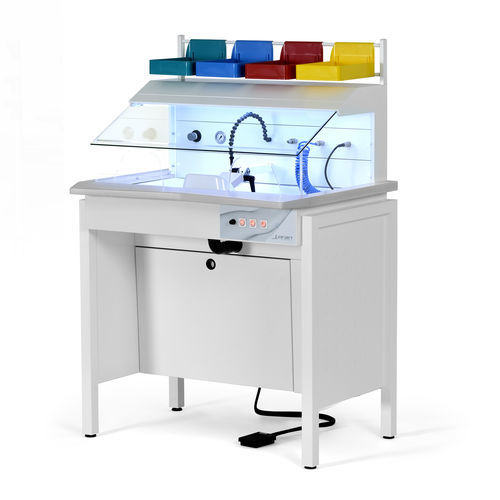 Arbeitsplatz für Dentallabors / mit Licht - MAESTROBOX - LORAN - mit Haube