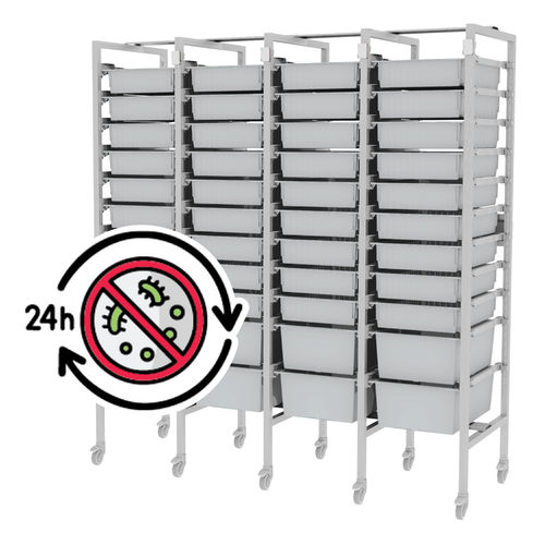 Wagen für Kliniken - Hygieia UUUU Antimicrobial - Pegasus Medical Concepts - Sterilisation / für sterile Materialien / für Sterilisationscontainer