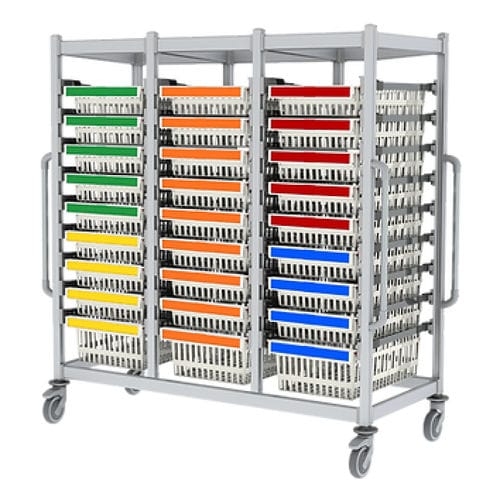 Wagen für Kliniken - SLS-UUU-1640 + Color-Coding - Pegasus Medical Concepts - für Sterilisationskörbe / Mehrzweck / Medikamente