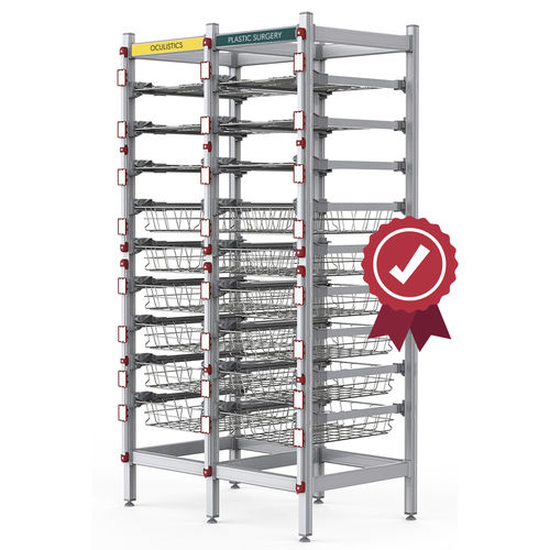Modulares Regal - SALUS CSSD + NO-Touch - Pegasus Medical Concepts - für Behälter / für Körbe / Sterilisation