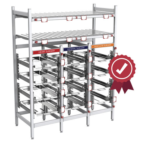Modulares Regal - Top Salus CSSD - Pegasus Medical Concepts - für Behälter / Sterilisation / offene Bauweise