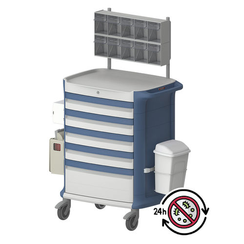 Wagen für Kliniken - POLY PRO  - Pegasus Medical Concepts - für Medikamente / Vielzweck / mit Schublade