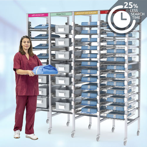 Sterilisations-Lagerregal - Pegasus Medical Concepts - auf Rollen / Aluminium