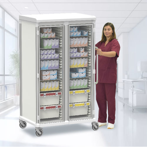 Medizinischer Wagen - Pegasus Medical Concepts - für sterile Materialien / für Transport / Lager