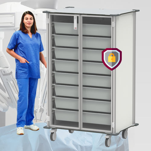 Wagen für Kliniken - Pegasus Medical Concepts - für OP-Saal / für chirurgische Instrumente / Geräte