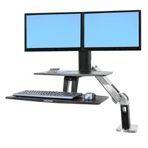 Tragarm für Monitor - Workfit-A - Double Black Imaging - für medizinische Zwecke / Tisch / mit Tastaturträger