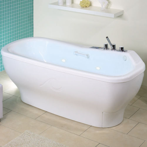 Badewanne für Wassermassage / mit Chromatherapie-Lampen - Vis à vis & SoleMio - Trautwein - mit Sonotherapie-Lautsprechern