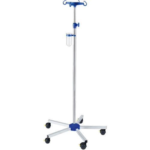 Infusionsstativ auf Rollen - GSPRI-N41221 - G. SAMARAS SA - Medical Gas Solutions - 4 Haken / Edelstahl