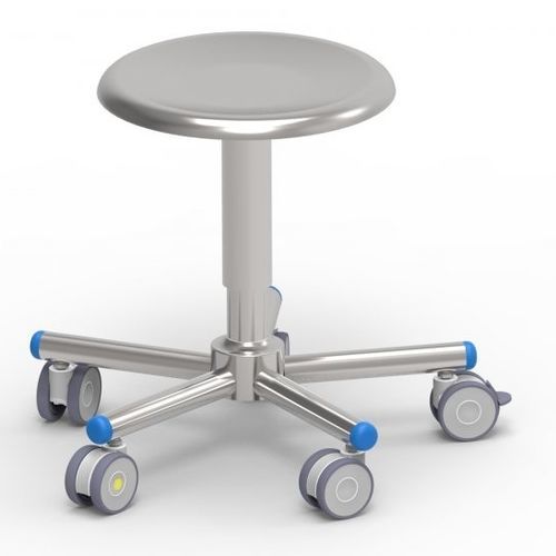 OP-Hocker - 10510010003 - G. SAMARAS SA - Medical Gas Solutions - auf Rollen / quadratisch / Edelstahl