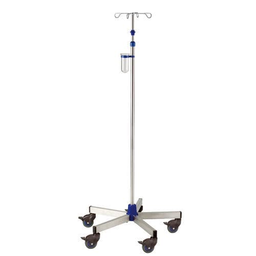 Infusionsstativ auf Rollen - GSPRI-I12212 - G. SAMARAS SA - Medical Gas Solutions - 4 Haken / Edelstahl