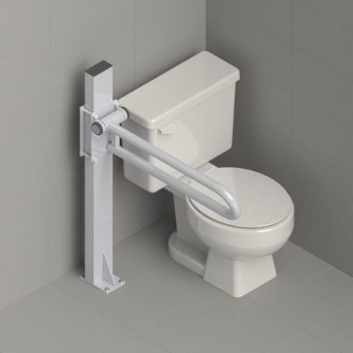 Bodenstehender Haltebügel - PT Rail™ Mast - HealthCraft Products - für Toilette / für Gesundheitseinrichtungen / Edelstahl