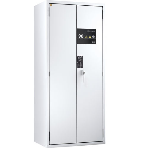 Schrank für Gasflaschen - EXPLORIS® FWF 90 - Köttermann - Labor / weiß / mit 2 Türen