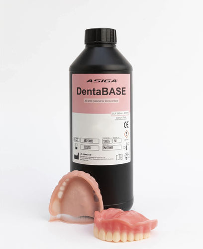 Zahnmedizinisches Material / Harz - DentaBASE - ASIGA - für 3D-Druck / zur Herstellung von Zahnprothesen / flüssig