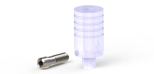 Implantat-Abutment / Kunststoff - DENTEO  - BIOTECH DENTAL - mit Außenverbindung / gerade / Fertig