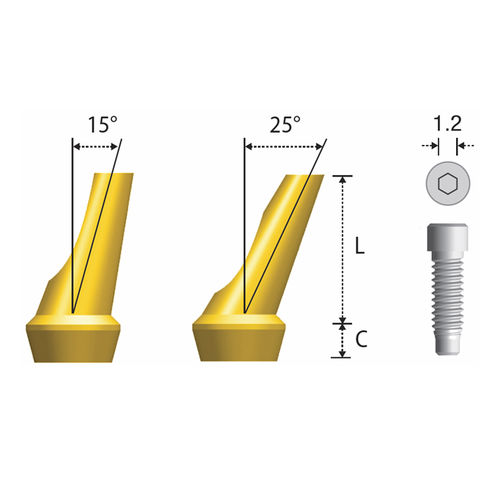 Implantat-Abutment / Titan - Ext. Angulated   - Cowellmedi - mit Außenverbindung / äußeres Sechseck / gewinkelt