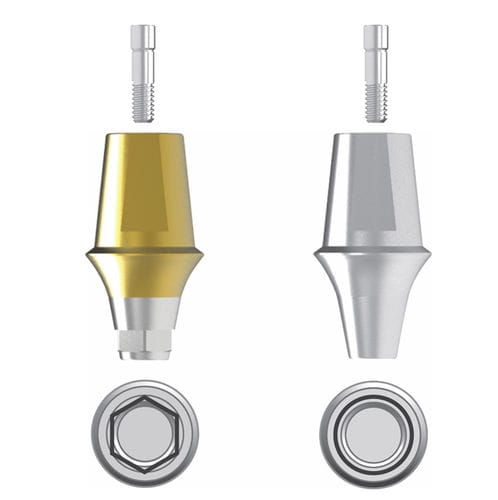 Implantat-Abutment / Titan - Sub. Cemented  - Cowellmedi - inneres Sechseck / gerade / Schrauben