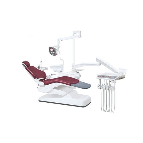 Dentaleinheit mit elektrisch bedientem Stuhl - ZA-208Q3 - Foshan Ziann Medical Apparatus Co., Ltd - mit flexiblem Kopfstück / mit Instrumententräger / mit LED-Licht