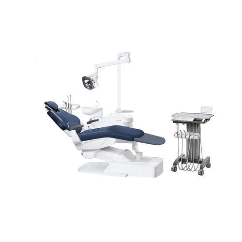 Dentaleinheit mit elektrisch bedientem Stuhl - ZA-208Q1 - Foshan Ziann Medical Apparatus Co., Ltd - mit flexiblem Kopfstück / mit Instrumententräger / mit LED-Licht