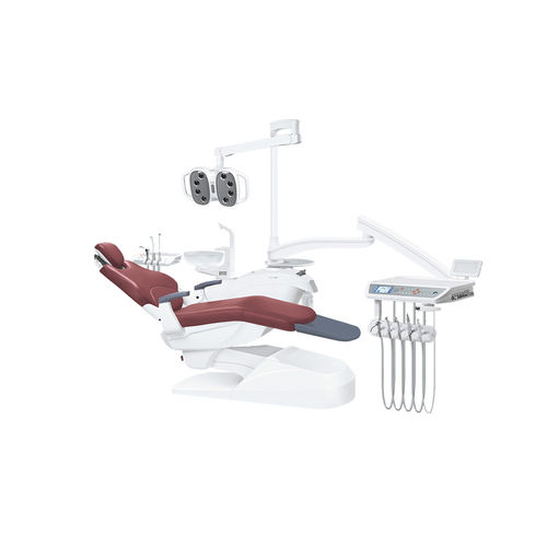 Dentaleinheit mit elektrisch bedientem Stuhl - ZA-208A - Foshan Ziann Medical Apparatus Co., Ltd - mit flexiblem Kopfstück / mit Intraoralkamera / mit LED-Licht