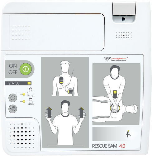 Automatischer externer Defibrillator - Rescue Sam 4.0 - Progetti S.r.l. - für öffentliche Bereiche / für den Hausgebrauch / zweiphasig