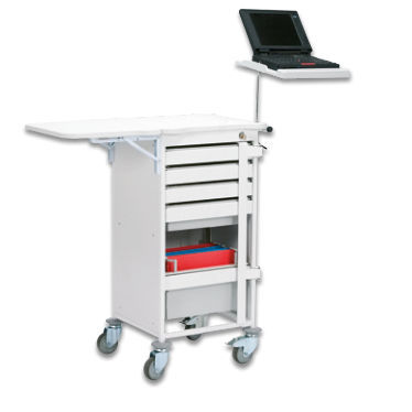 Medizinischer Wagen - CMD-5DR-1399006 - ScanModul® - Medikamenten / für Transport / mit Regal