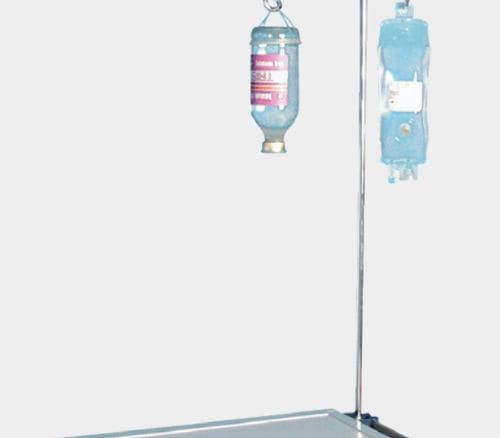 Schienenmontiertes Infusionsstativ - 4130011 - ScanModul® - 2 Haken / Edelstahl
