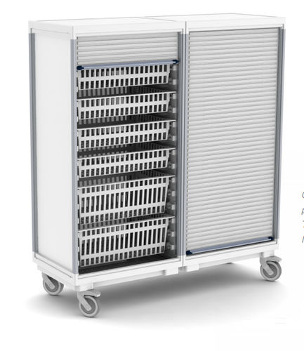 Wagen für Kliniken - 40254100D - ScanModul® - Rolladen / mit Korb / 2-türig