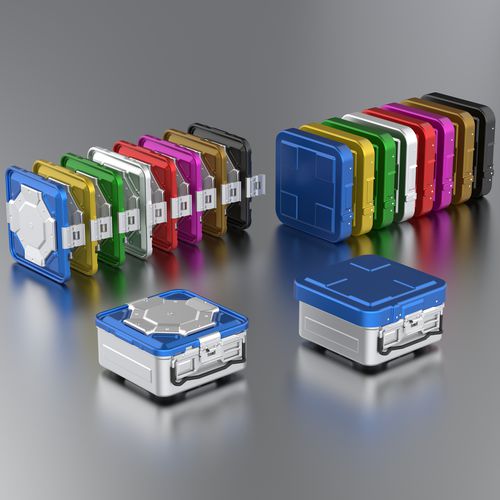 Sterilisationscontainer für Instrumente - Bio-Barrier 1/2  - Aygun Surgical Instruments - mit Ventil / Aluminium / anodisiertes Aluminium