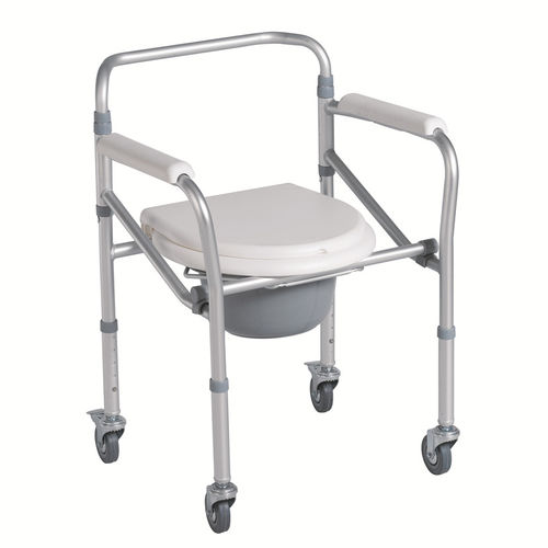 Garderobenstuhl mit Armlehnen - BES-BS036 - Besco Medical - mit Eimer / auf Rollen / höhenverstellbar