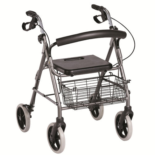 Rollator mit 4 Rädern - BES-WA32 - Besco Medical - Aluminium / mit Sitz / mit Korb